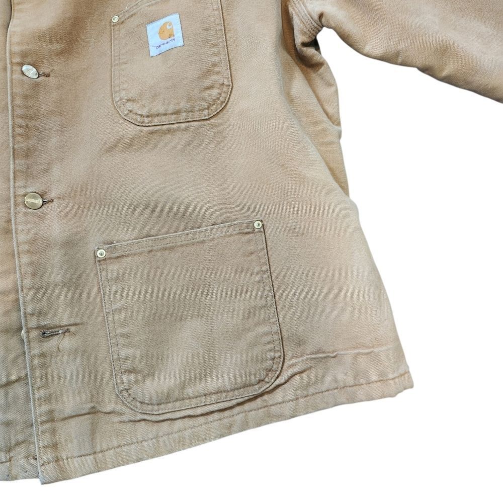 Vintage Carhartt Chore Coat 2XL Brown Corduroy Collar Jacket Blanket Lined USA - Picture 10 of 12